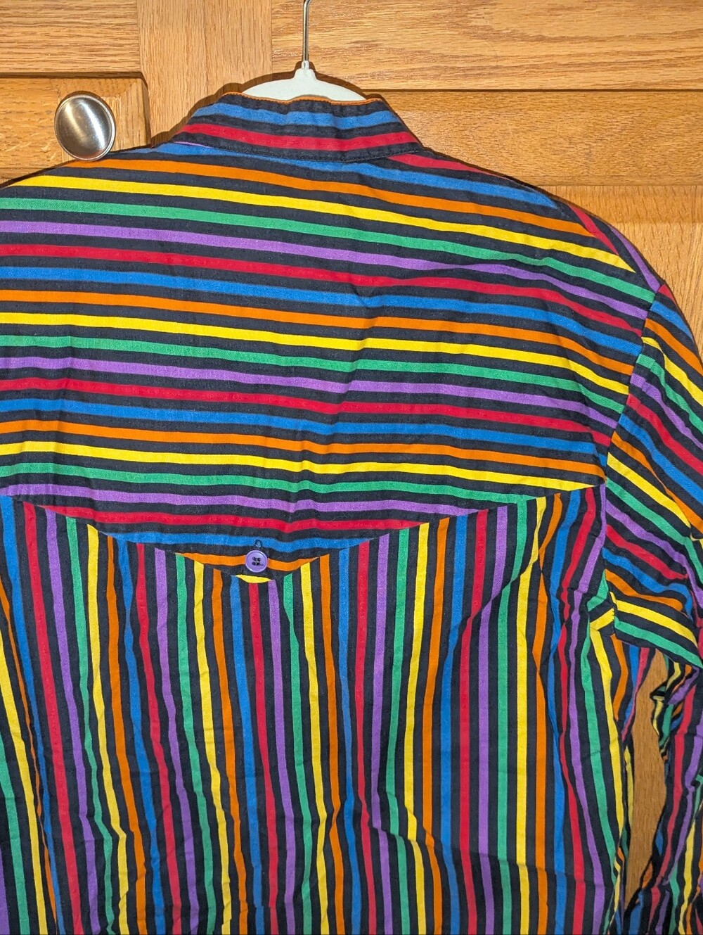 Vintage Mo Betta by Janice Western shirt rainbow Stripe men size M Garth Brooks - Picture 2 of 7